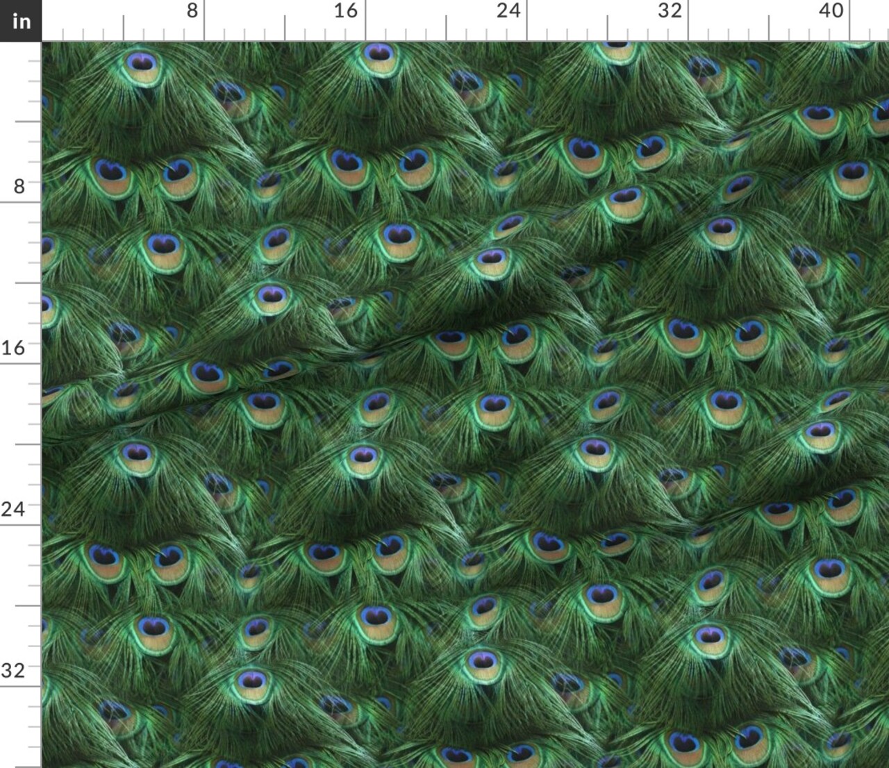 Various Fabrics by the Yard or Fat Quarter Tale Peacock Tail Feathers Feather Bird Fancy Photographic Abstract Custom Printed Fabric by Spoonflower